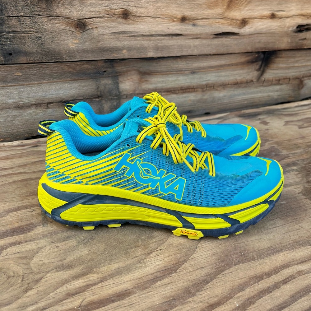 HOKA | Turquoise and Neon Yellow Sneakers 9